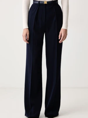 Elisabetta Franchi spodnie garniturowe damskie granatowy