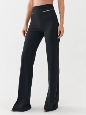 Elisabetta Franchi Spodnie materiałowe PA-014-36E2-V320 Czarny Wide Leg