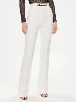 Elisabetta Franchi Spodnie materiałowe PA-034-42E2-5981 Biały Regular Fit