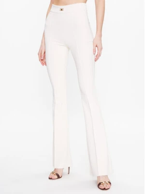 Elisabetta Franchi Spodnie materiałowe PA-054-31E2-V250 Écru Regular Fit