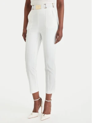 Elisabetta Franchi Spodnie materiałowe PA-132-61E2-V350 Biały Regular Fit