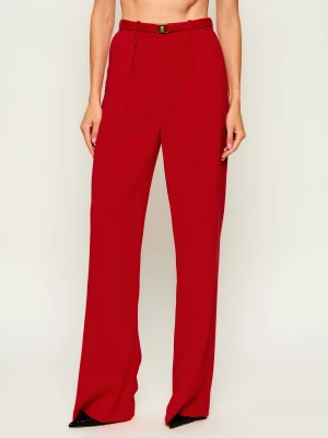 Elisabetta Franchi Spodnie + pasek | Relaxed fit czerwony