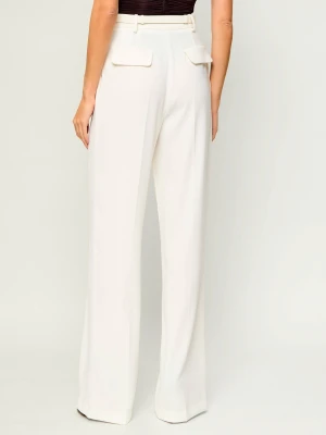 Elisabetta Franchi Spodnie + pasek | Relaxed fit ecru