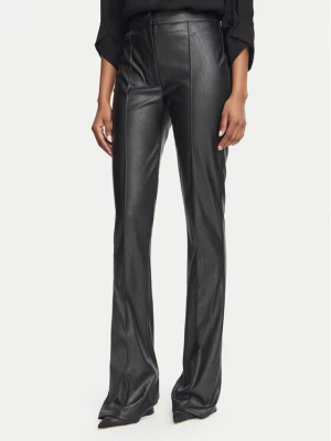 Elisabetta Franchi Spodnie z imitacji skóry PA-188-66E2-V350 Czarny Flare Fit