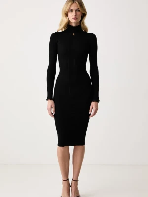 Elisabetta Franchi sukienka bodycon z wiskozą czarny