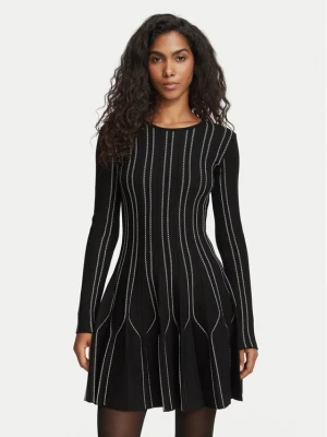 Elisabetta Franchi Sukienka dzianinowa AM-39Q-67E2-V590 Czarny Fitted Fit