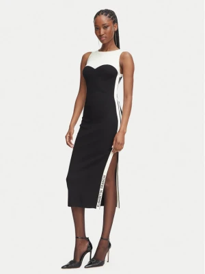 Elisabetta Franchi Sukienka dzianinowa AM-44S-66E2-V420 Czarny Slim Fit