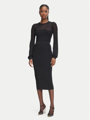 Elisabetta Franchi Sukienka dzianinowa AM-53B-67E2-V460 Czarny Slim Fit