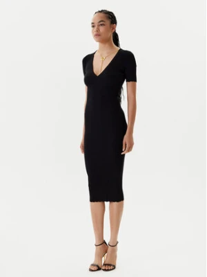 Elisabetta Franchi Sukienka dzianinowa AM-53S-51E2 Czarny Slim Fit