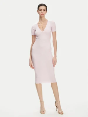 Elisabetta Franchi Sukienka dzianinowa AM-53S-51E2 Różowy Slim Fit