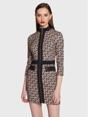 Elisabetta Franchi Sukienka koktajlowa AB-339-31E2-V460 Beżowy Slim Fit