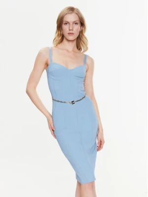 Elisabetta Franchi Sukienka koktajlowa AB-410-32E2-V400 Błękitny Slim Fit