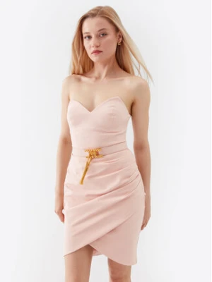 Elisabetta Franchi Sukienka koktajlowa AB-425-32E2-V500 Różowy Slim Fit