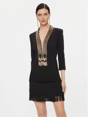 Elisabetta Franchi Sukienka koktajlowa AB-501-37E2-V780 Czarny Regular Fit