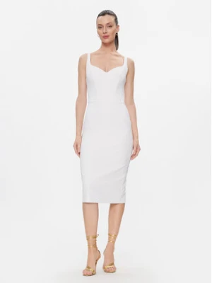 Elisabetta Franchi Sukienka koktajlowa AB-544-41E2-V360 Biały Slim Fit