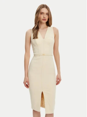 Elisabetta Franchi Sukienka koktajlowa AB-706-51E2-DC7 Żółty Slim Fit