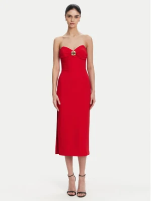 Elisabetta Franchi Sukienka koktajlowa AB-769-51E2 Czerwony Regular Fit