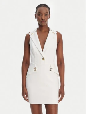 Elisabetta Franchi Sukienka koktajlowa AB-924-61E2-V520 Biały Regular Fit