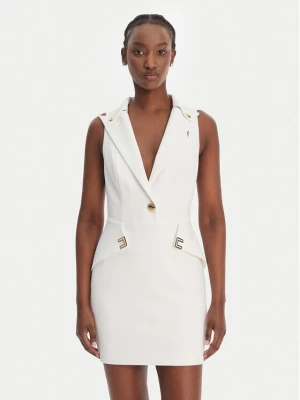 Elisabetta Franchi Sukienka koktajlowa AB-924-61E2-V520 Biały Regular Fit