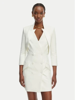 Elisabetta Franchi Sukienka koktajlowa AB-925-61E2-V450 Biały Regular Fit