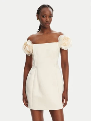 Elisabetta Franchi Sukienka koktajlowa AB-T51-52E2-V460 Écru Regular Fit