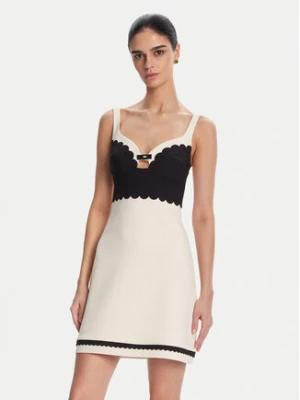 Elisabetta Franchi Sukienka koktajlowa AB70352E2 Beżowy Regular Fit