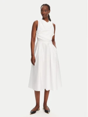 Elisabetta Franchi Sukienka koktajlowa ABT5252E2 100 Biały Regular Fit