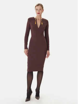 Elisabetta Franchi Sukienka koktajlowa AM-20B-56E2-V480 Bordowy Regular Fit