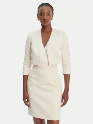 Elisabetta Franchi Sukienka koktajlowa TB-001-61E2-V550 Écru Regular Fit