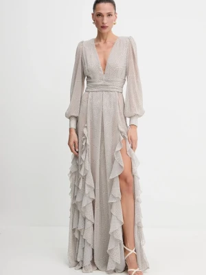 Elisabetta Franchi sukienka kolor beżowy maxi rozkloszowana ABRS252E2