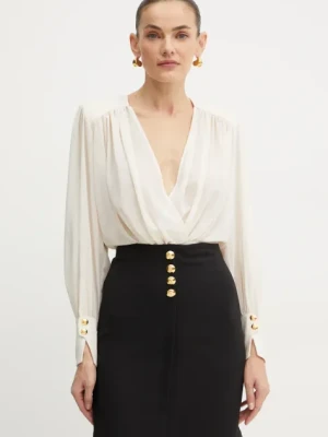 Elisabetta Franchi sukienka kolor beżowy mini dopasowana AB74247E2