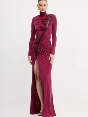 Elisabetta Franchi sukienka kolor bordowy maxi dopasowana ABR0957E2