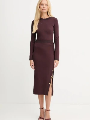 Elisabetta Franchi sukienka kolor bordowy midi dopasowana AM28S57E2