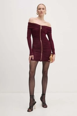 Elisabetta Franchi sukienka kolor bordowy mini dopasowana AB66947E2