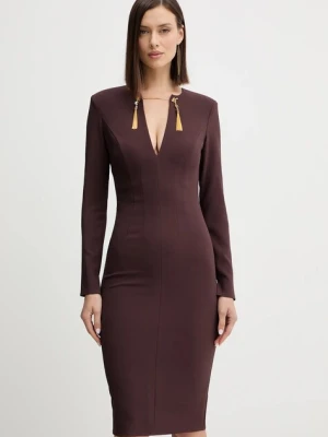 Elisabetta Franchi sukienka kolor bordowy mini dopasowana AB80557E2