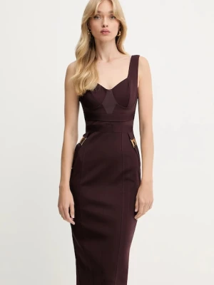 Elisabetta Franchi sukienka kolor bordowy mini dopasowana AB81056E2