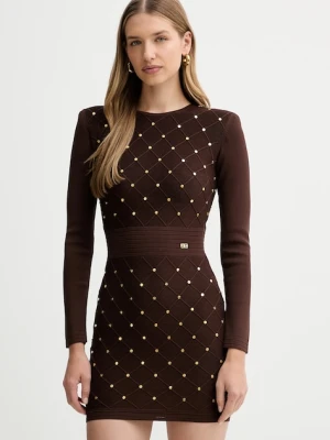 Elisabetta Franchi sukienka kolor brązowy mini dopasowana AM25S57E2