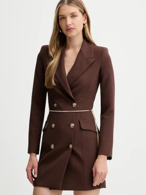 Elisabetta Franchi sukienka kolor brązowy mini prosta AB89657E2