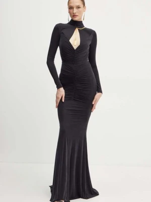 Elisabetta Franchi sukienka kolor czarny maxi dopasowana AB61646E2