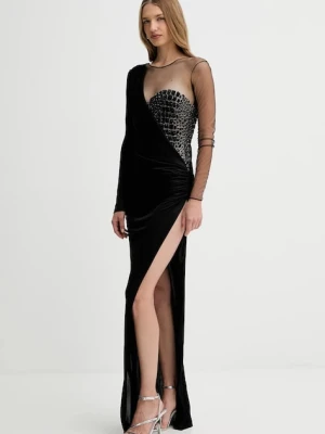 Elisabetta Franchi sukienka kolor czarny maxi dopasowana ABR2257E2
