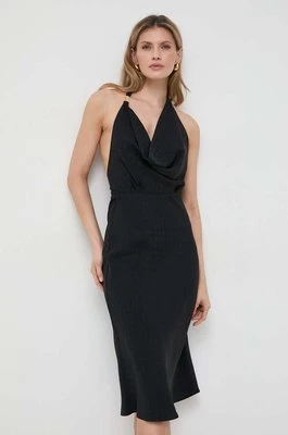 Elisabetta Franchi sukienka kolor czarny maxi rozkloszowana AB57241E2