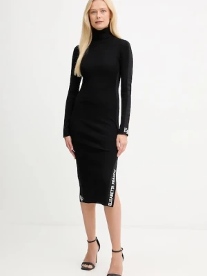 Elisabetta Franchi sukienka kolor czarny midi dopasowana AM03S56E2