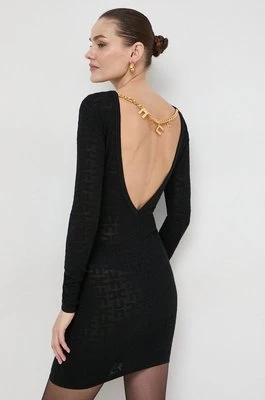 Elisabetta Franchi sukienka kolor czarny mini dopasowana