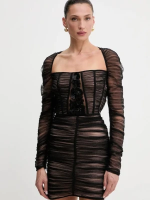 Elisabetta Franchi sukienka kolor czarny mini dopasowana AB68352E2
