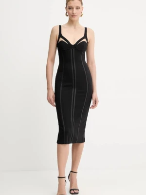 Elisabetta Franchi sukienka kolor czarny mini dopasowana AB80256E2