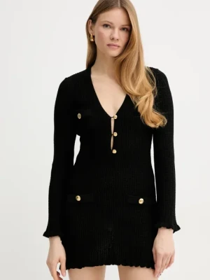 Elisabetta Franchi sukienka kolor czarny mini dopasowana AM76Q52E2