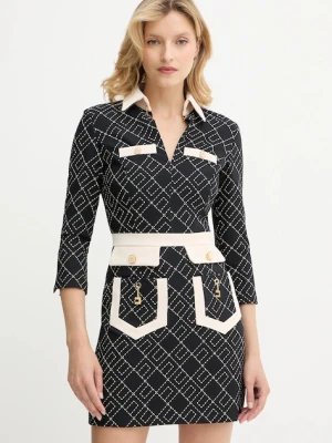 Elisabetta Franchi sukienka kolor czarny mini prosta ABS0156E2