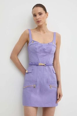 Elisabetta Franchi sukienka kolor fioletowy mini dopasowana AB66142E2