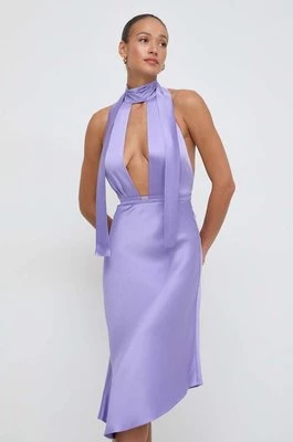 Elisabetta Franchi sukienka kolor fioletowy mini rozkloszowana AB58042E2