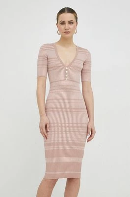 Elisabetta Franchi sukienka kolor różowy mini dopasowana